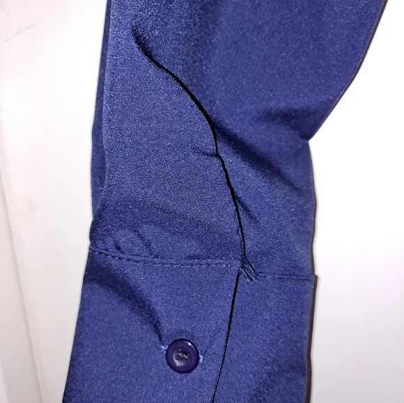 Navy blue button up long sleeve collared bodysuit size Small - Picture 7 of 9